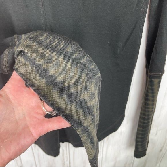 Free People black with army green tie dye cuffs XS - Picture 6 of 7